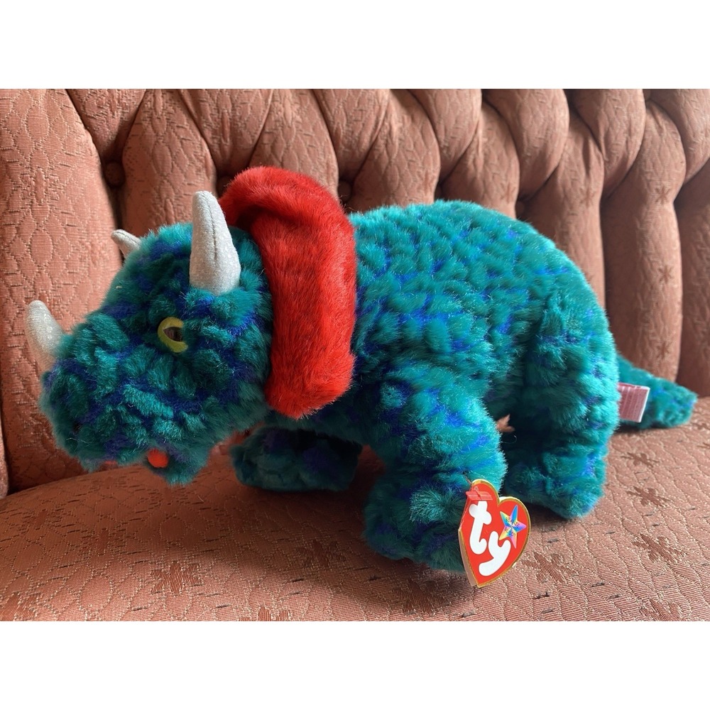 Ty Beanie Buddies Collection Hornsby Triceratops Plush Stuffed Animal 2001 s72